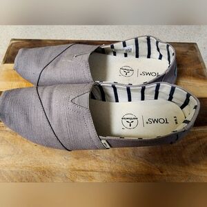 Tom's Womens 8.5 Grey Alpargata Canvas